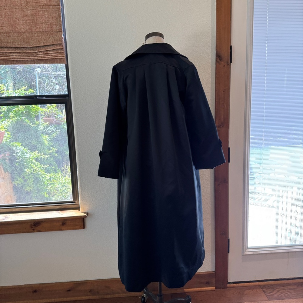 Vintage Lillie Rubin 1970s Black Opera Satin Swing Coat Size Large - Picture 3 of 13
